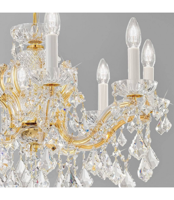 Klassischer Kerzenhalter MARIA LOUISE 24 Karat Gold 8 Glühbirnen