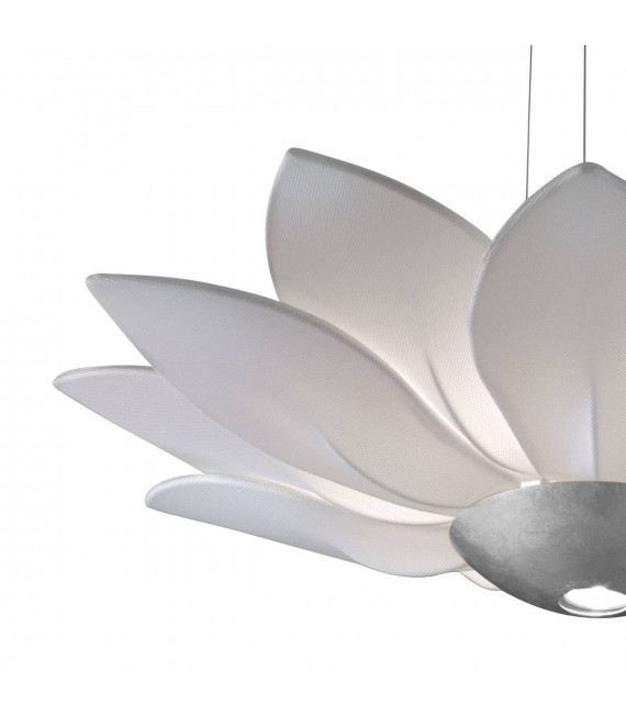 Suspension design FIORE blanc 7 ampoules