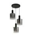 Sweden pendant light Mild steel, Black glass