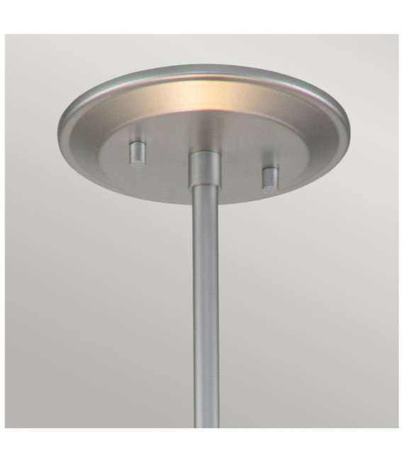 Lampadario Ziggy In Vetro, Acciaio Laccato Argento