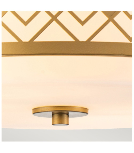 Lampadario Ziggy In Vetro, Acciaio Laccato Oro