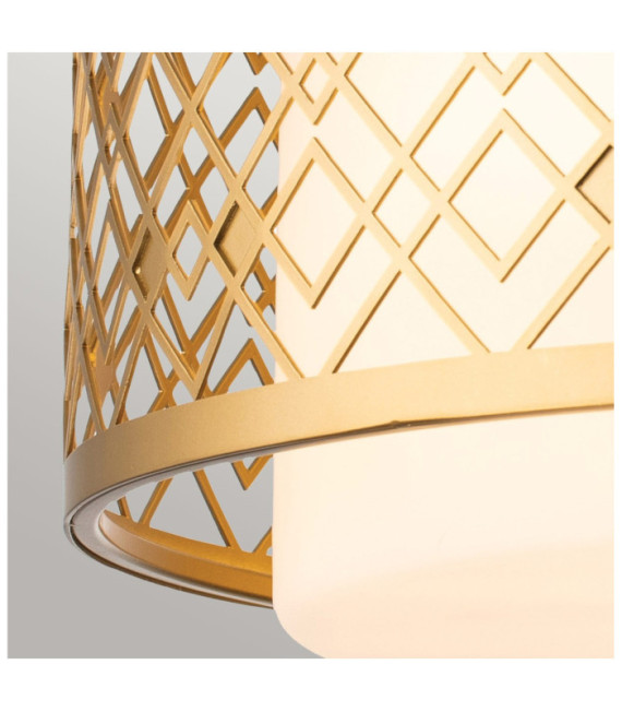 Ziggy Pendant Glass, Lacquered Gold Steel