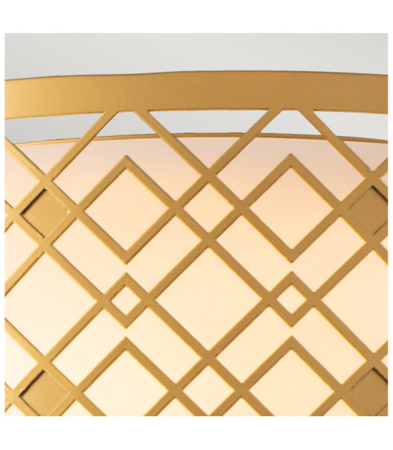 Lámpara colgante Ziggy de cristal, acero lacado dorado