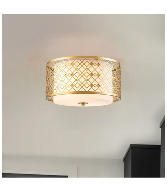 Ziggy Pendant Glass, Lacquered Gold Steel