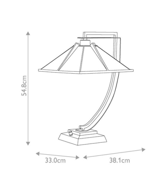 Pomeroy Tischlampe Kunstglas, Stahl Westernbronze