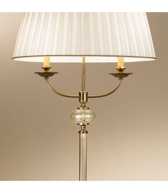 Lampada da terra classica ASCOT in ottone antico 2 lampadine