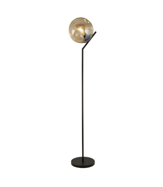 Lámpara de pie Punch Acero dulce, vidrio negro
