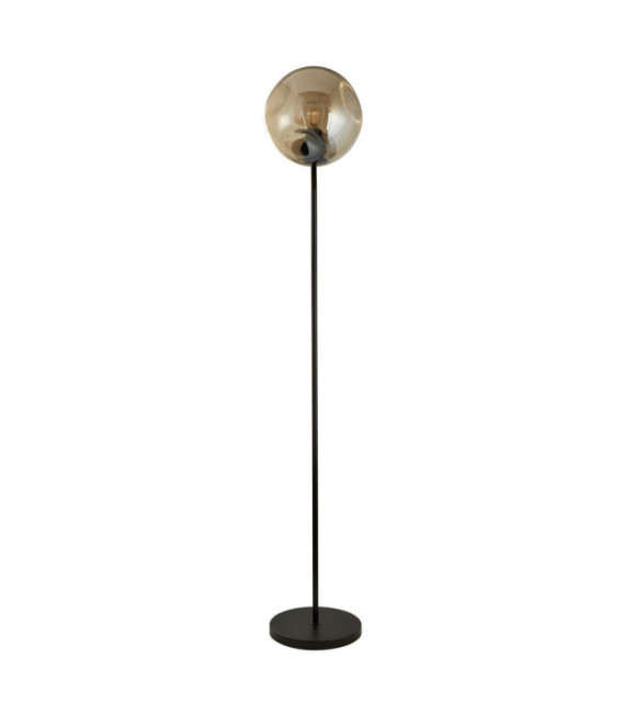 Lámpara de pie Punch Acero dulce, vidrio negro