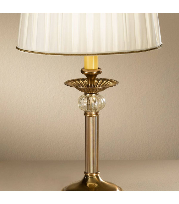 Klassische Tischlampe ASCOT Antik Messing 1 Glühbirne