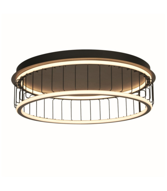 Circolo Deckenleuchte Aluminium, Weichstahl Weiß, schwarzer Sand