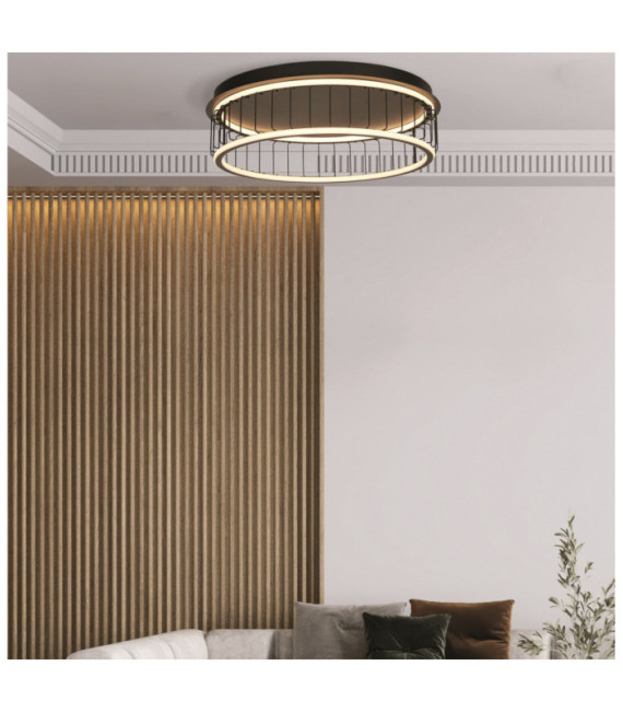 Circolo ceiling light Aluminum, mild steel White, black sand