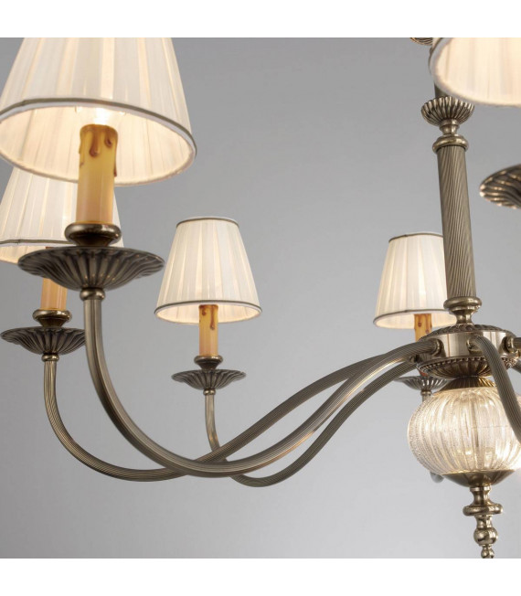 Chandelier classique ASCOT laiton antique 6 ampoules