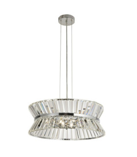 Lampada a sospensione Uptown Acciaio dolce, vetro trasparente, cromo