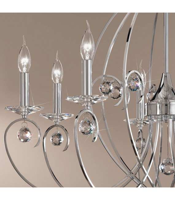Candeliere classico CARAT cromato 8 lampadine