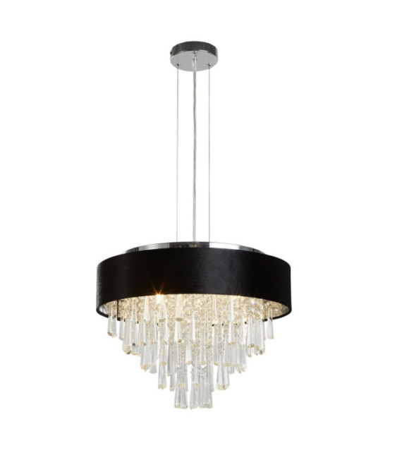 Glamour Crystal Pendelleuchte, Weichstahl, Acryl, Chromstoff