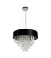 Glamor Crystal pendant light, mild steel, acrylic, Chrome fabric