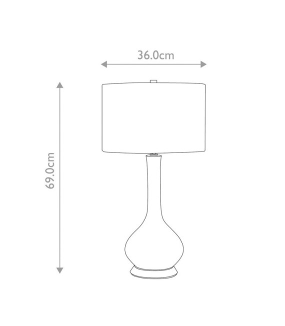 Lampe de table Milo Base en céramique,acier,Abat-jour en tissu Nickel poli