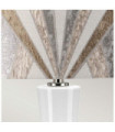 Milo Table Lamp Ceramic Base, Steel, Polished Nickel Fabric Shade