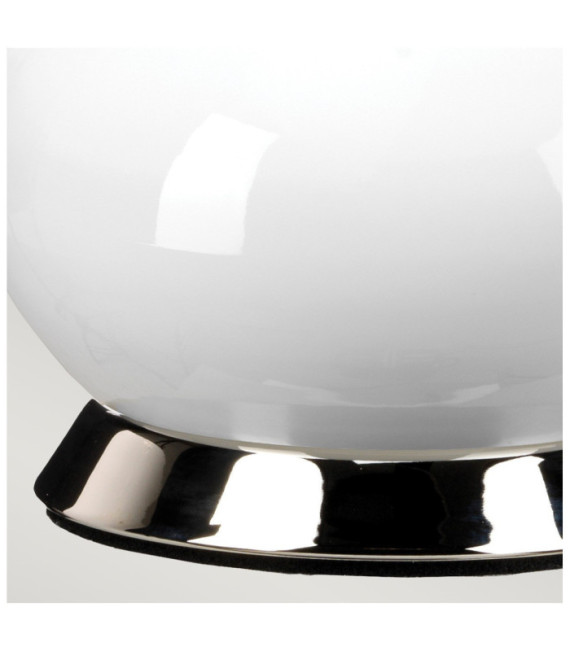 Milo Table Lamp Ceramic Base, Steel, Polished Nickel Fabric Shade