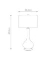 Milo table lamp Ceramic base, steel, Aged brass fabric lampshade