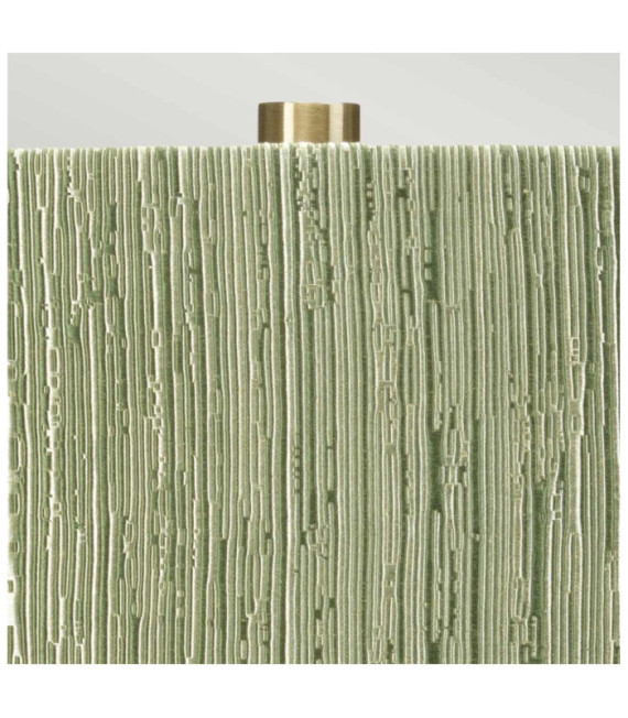 Milo table lamp Ceramic base, steel, Aged brass fabric lampshade