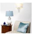 Isla Table Lamp Ceramic Base, Steel, Faux Silk Shade, Polished Nickel
