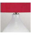 Isla Table Lamp Ceramic Base, Steel, Faux Silk Shade, Polished Nickel