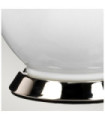 Lampe de table Isla Base en céramique,acier,Abat-jour en fausse soie, Nickel poli