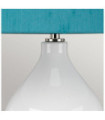 Isla Table Lamp Ceramic Base, Steel, Faux Silk Shade, Polished Nickel
