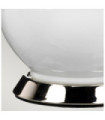 Lampe de table Isla Base en céramique,acier,Abat-jour en fausse soie, Nickel poli