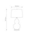 Lampe de table Isla Base en céramique,acier,Abat-jour en fausse soie, Nickel poli