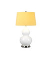 Isla Table Lamp Ceramic Base, Steel, Faux Silk Shade, Polished Nickel