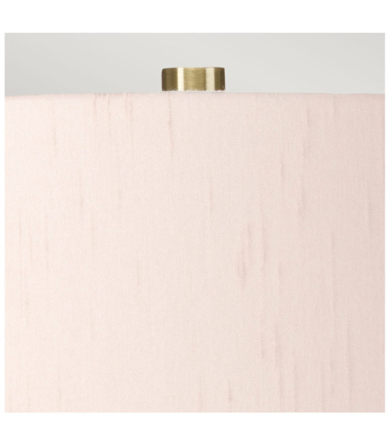 Isla table lamp Ceramic base, steel, Faux silk lampshade, Aged brass