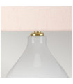 Isla table lamp Ceramic base, steel, Faux silk lampshade, Aged brass