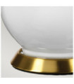 Isla table lamp Ceramic base, steel, Faux silk lampshade, Aged brass