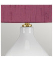 Lampe de table Isla Base en céramique,acier,Abat-jour en fausse soie, Laiton vieilli