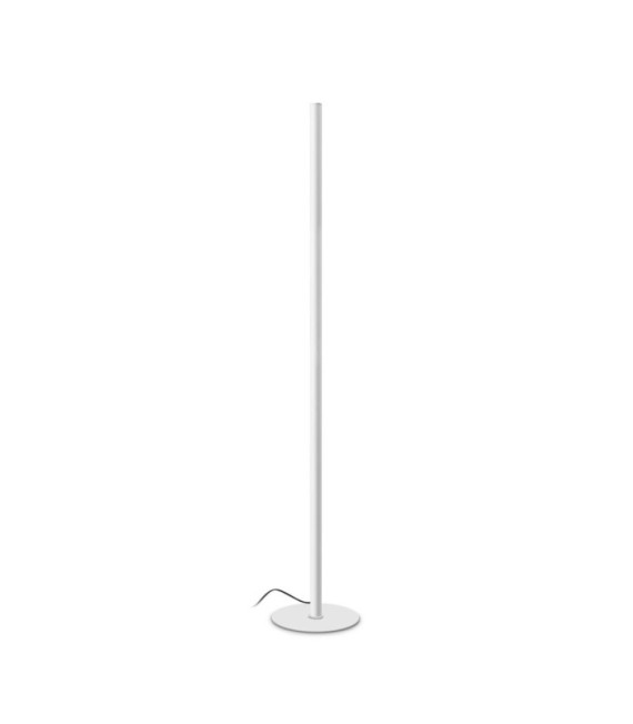 Lámpara de pie LED con aspecto de metal blanco