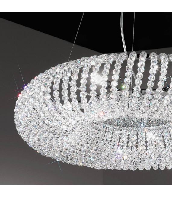 Sospensione di design CARLA cromata 5 lampadine