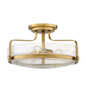 Lámpara de techo Harper Acero, vidrio granulado transparente Brass Heritage