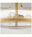 Plafonnier Harper Acier,verre grainé transparent Laiton Héritage