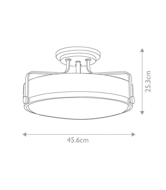 Plafonnier Harper Acier,verre grainé transparent Laiton Héritage
