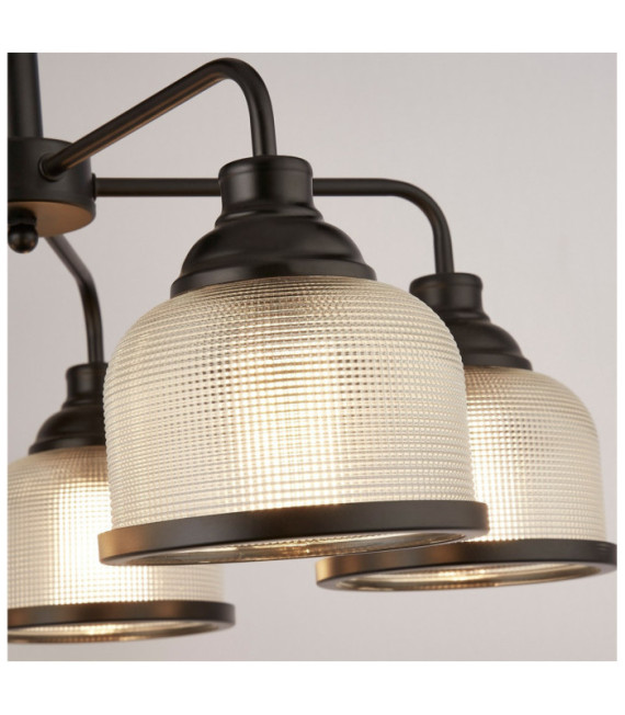 Lampada a sospensione Highworth Acciaio dolce, vetro trasparente, nero