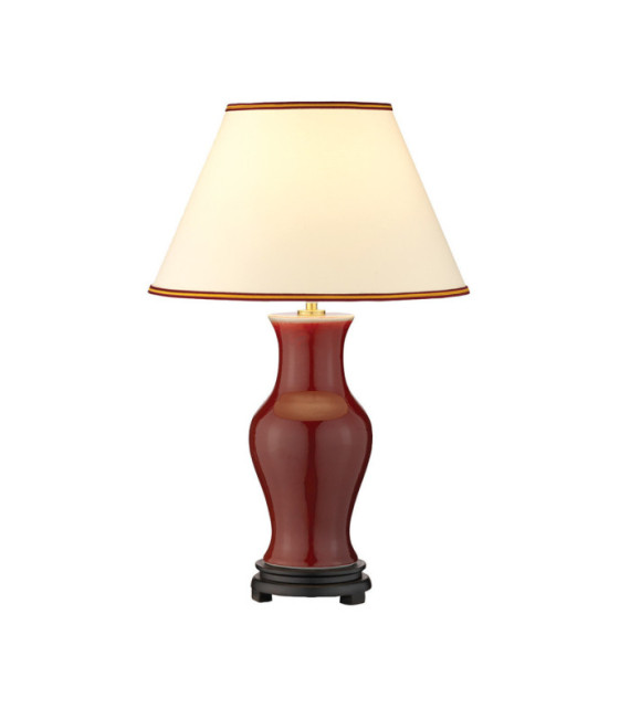 Lampada da tavolo Sangue di bue Paralume in porcellana, legno, Sangue di manzo