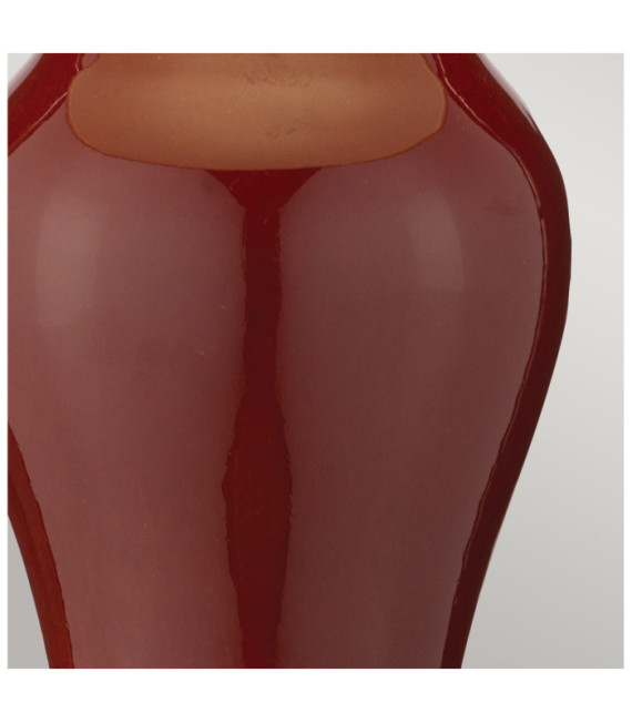 Oxblood table lamp Lampshade made from porcelain, wood, Blood of beef