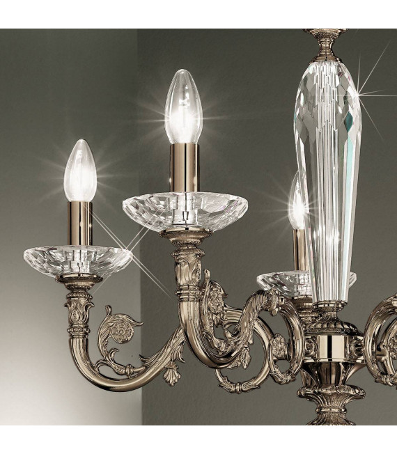 Lampadario classico CONTARINI ottone antico 5 lampadine