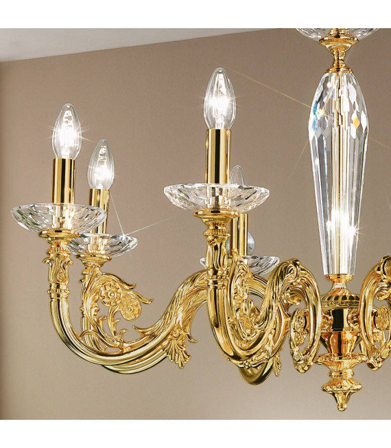 Chandelier classique CONTARINI or Français 8 ampoules