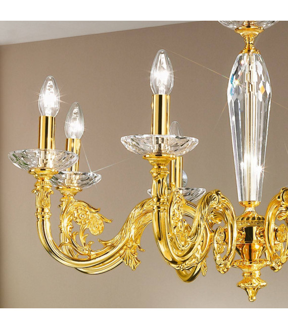 Klassischer Kerzenhalter CONTARINI 24 Karat Gold 8 Glühbirnen