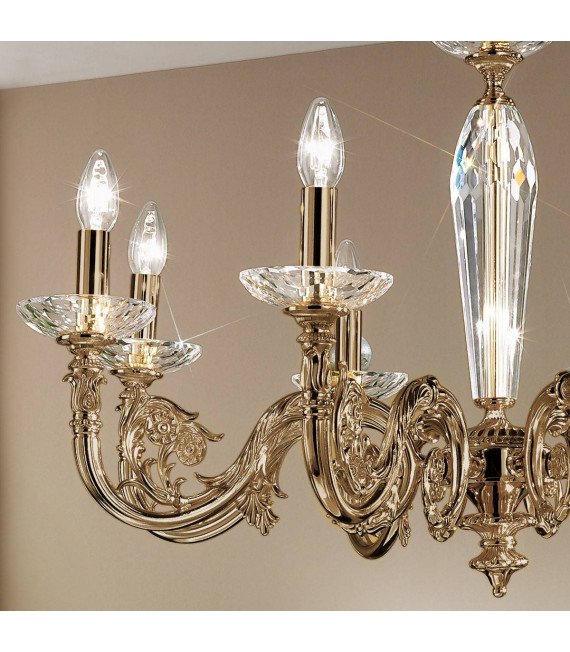 Candeliere classico CONTARINI ottone antico 8 lampadine