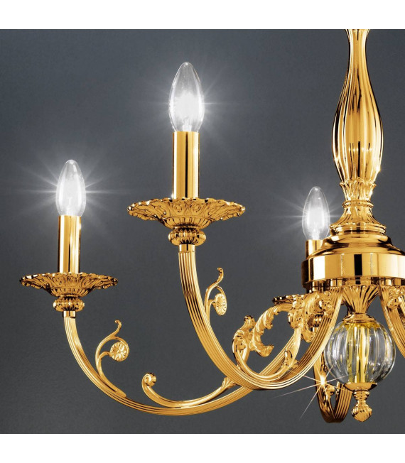Candeliere classico PISANI in oro francese 5 lampadine