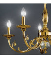 Chandelier classique PISANI laiton antique 5 ampoules